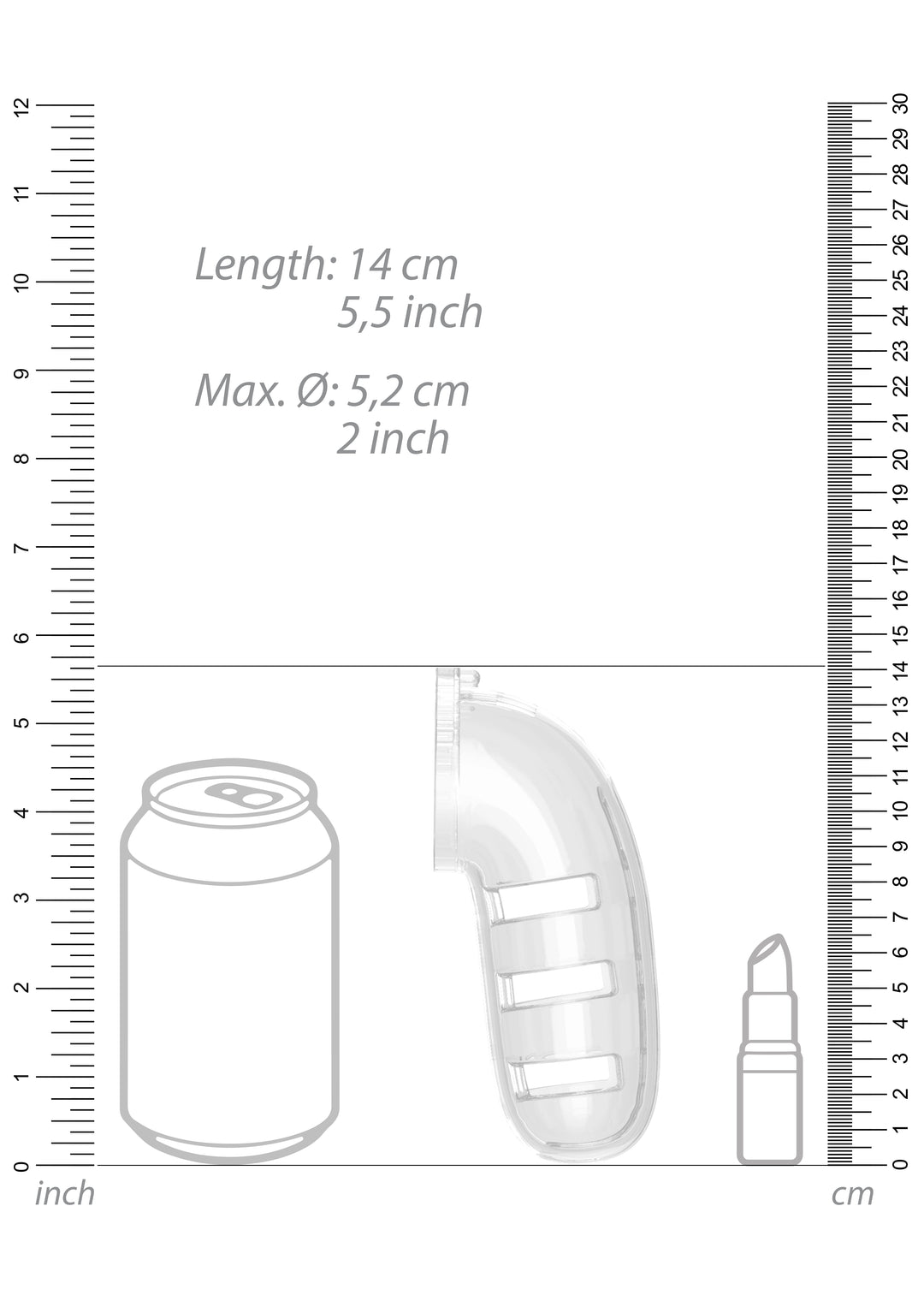 ManCage - 12 Keuschheitskäfig 14,00 cm mit Analplug transparent