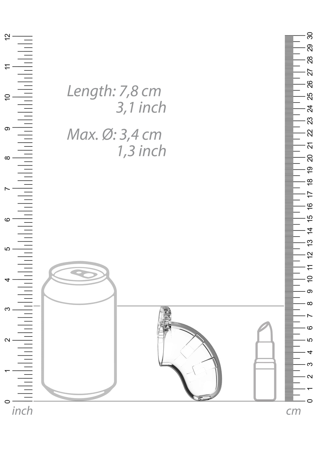 ManCage - 13 Keuschheitskäfig 6,50 cm transparent