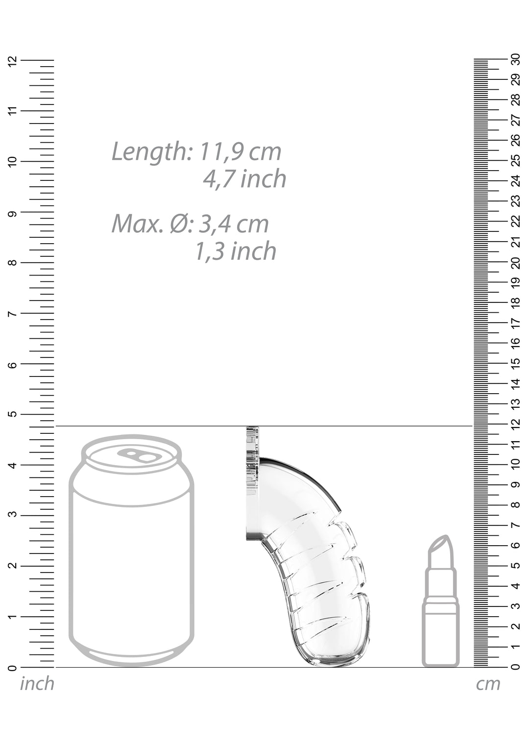 ManCage - 16 Keuschheitskäfig 11,50 cm mit integriertem Silikon Dilator transparent