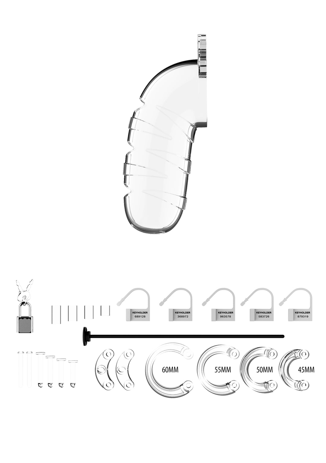 ManCage - 17 Keuschheitskäfig 14,00 cm mit integriertem Silikon Dilator transparent