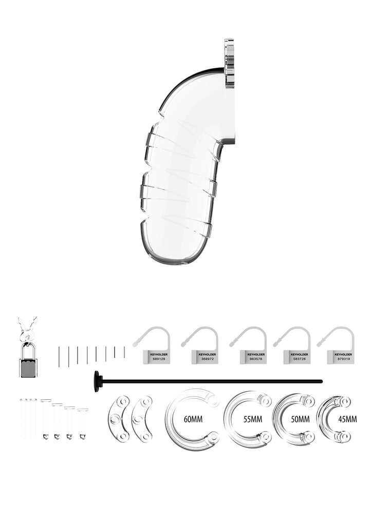 ManCage - 17 Keuschheitskäfig 14,00 cm mit integriertem Silikon Dilator transparent