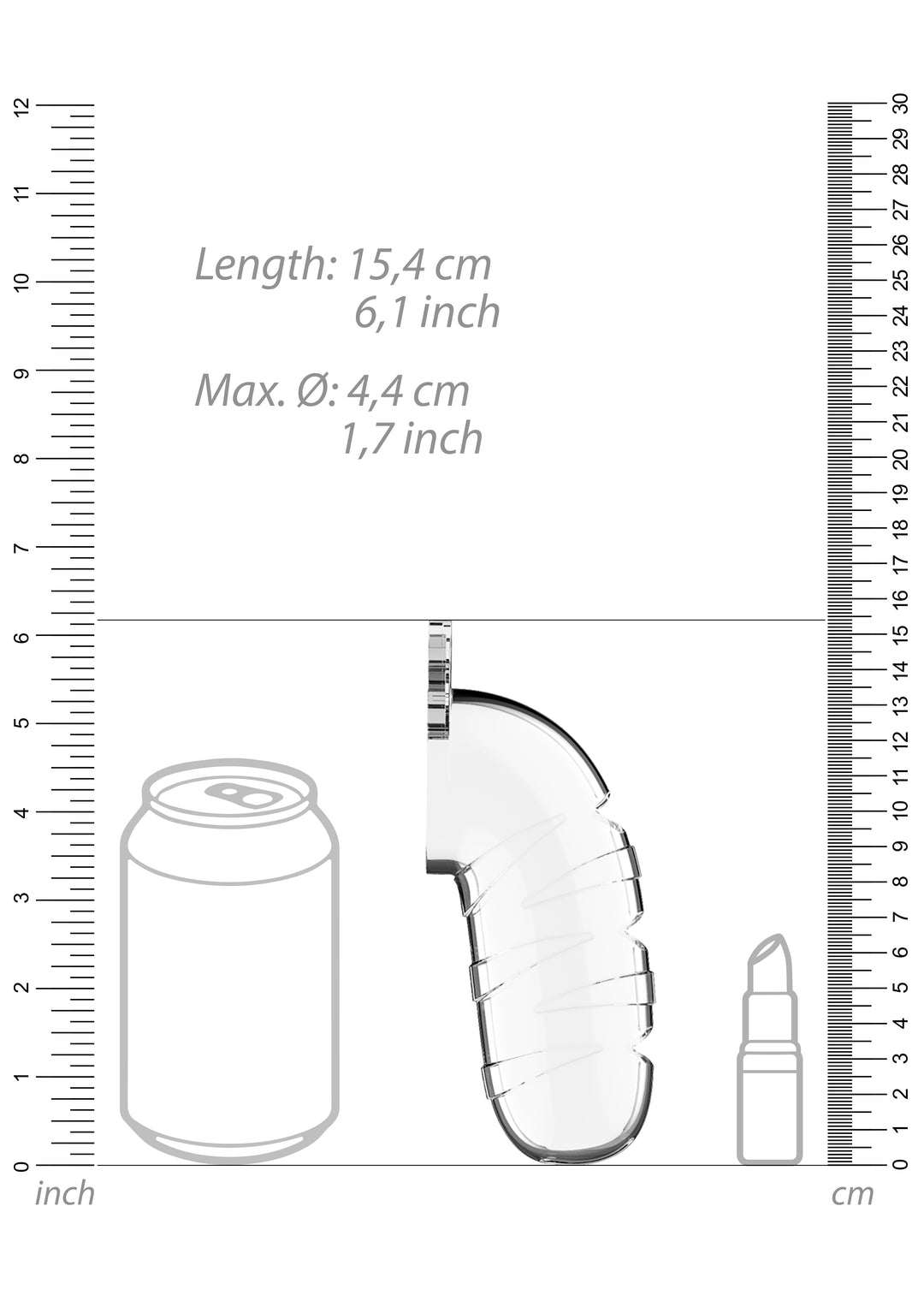 ManCage - 17 Keuschheitskäfig 14,00 cm mit integriertem Silikon Dilator transparent