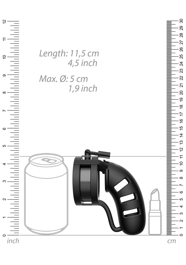 ManCage - 19 Keuschheitskäfig 11,50 cm mit Hodenteiler schwarz