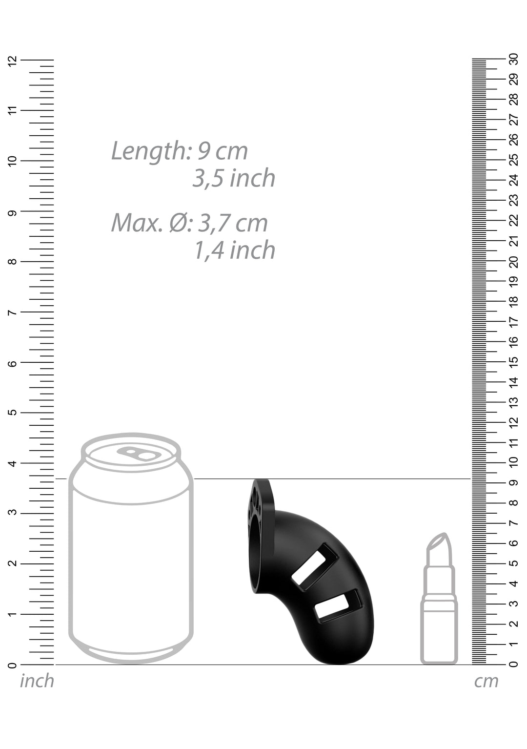 ManCage - 20 Silikon Keuschheitskäfig 9,00 cm schwarz