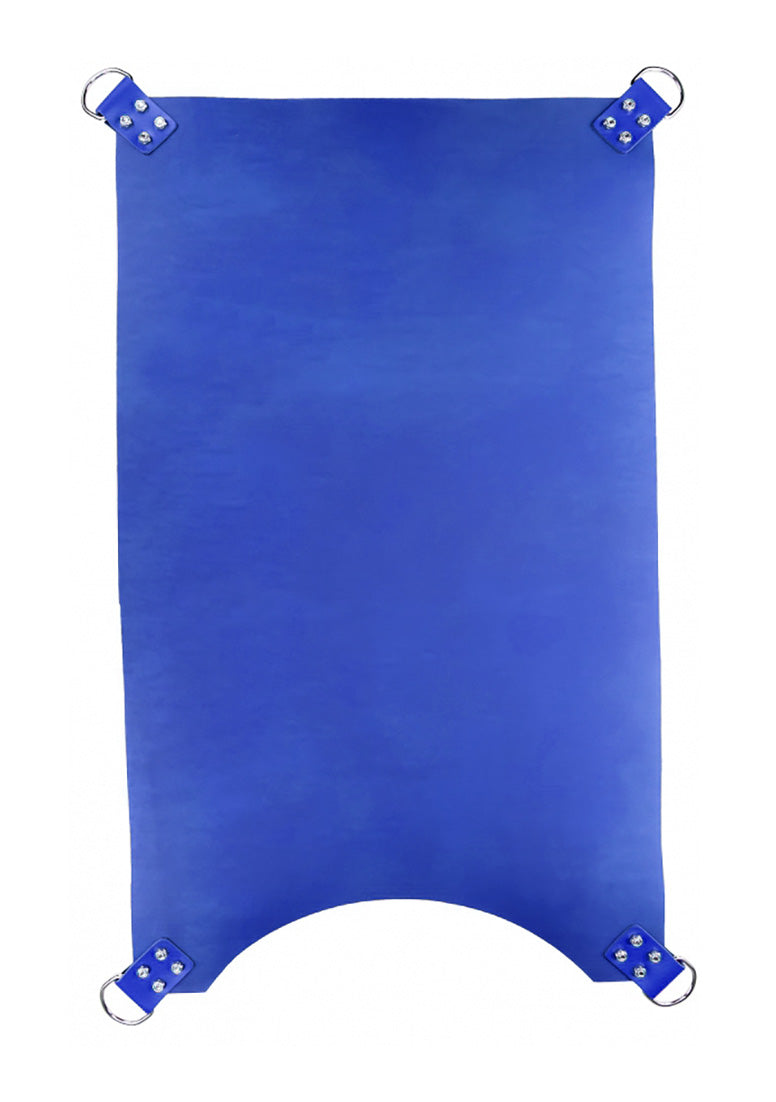 Mr. Sling - Leder Sling mit vorderem Ausschnitt blau