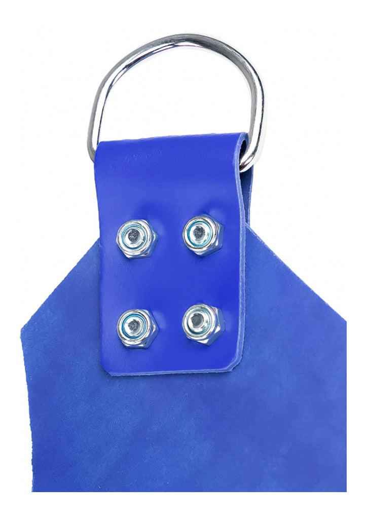 Mr Sling Leder Sling Mit Vorderem Ausschnitt Blau – Detailaufnahme Vorderseite