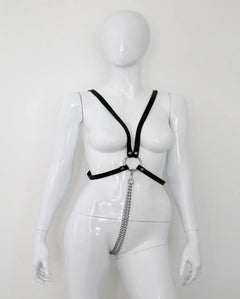 KInkySabine - Leder Ketten Body "Double Fetish"