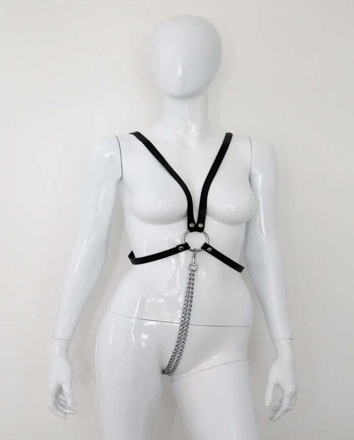 KInkySabine - Leder Ketten Body "Double Fetish"