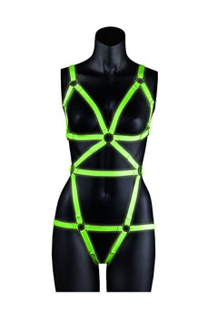 Ouch! Glow in the Dark - Full Body Harness für Damen