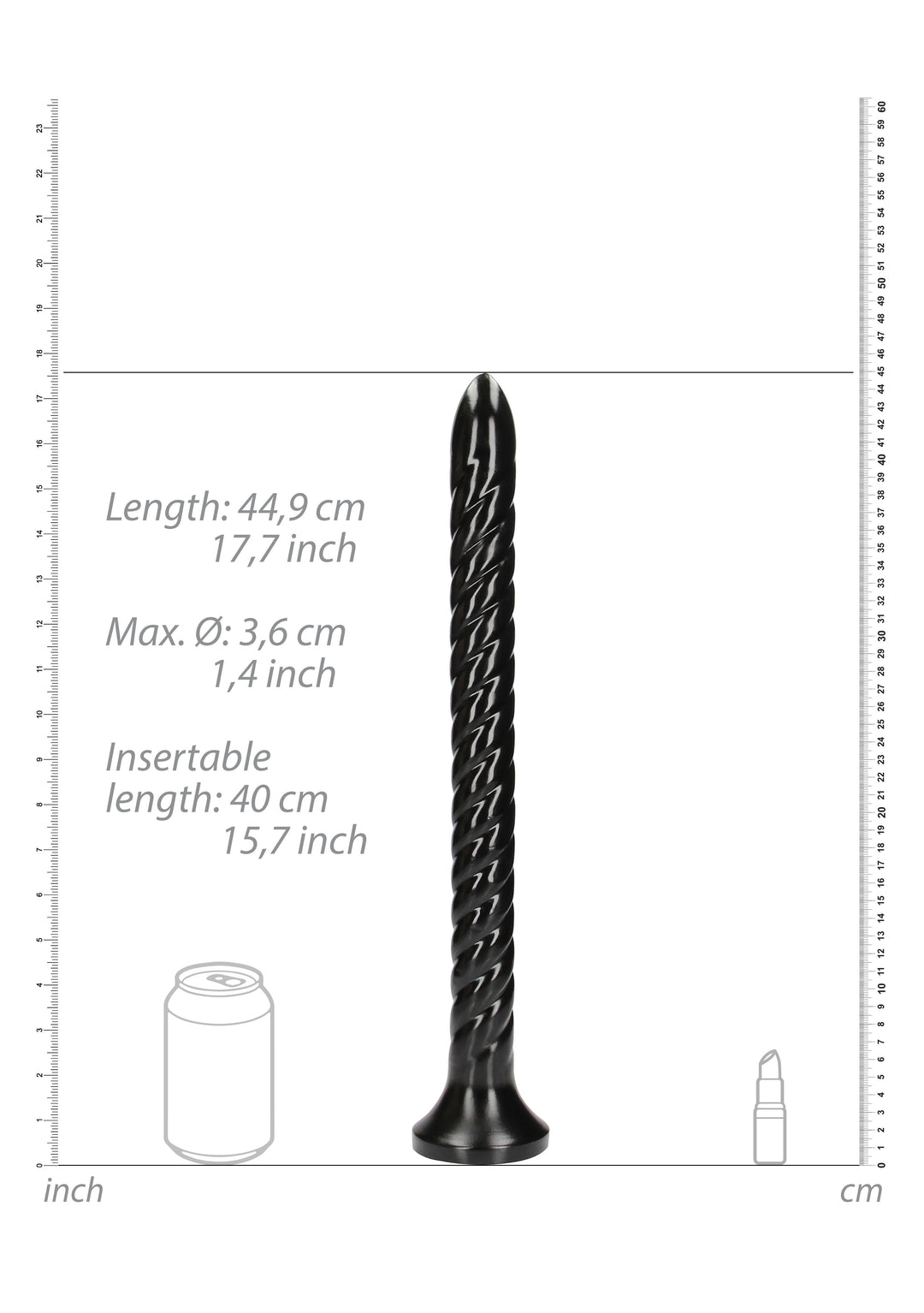 Ouch! - Analschlange "Wirbel" 40 cm schwarz