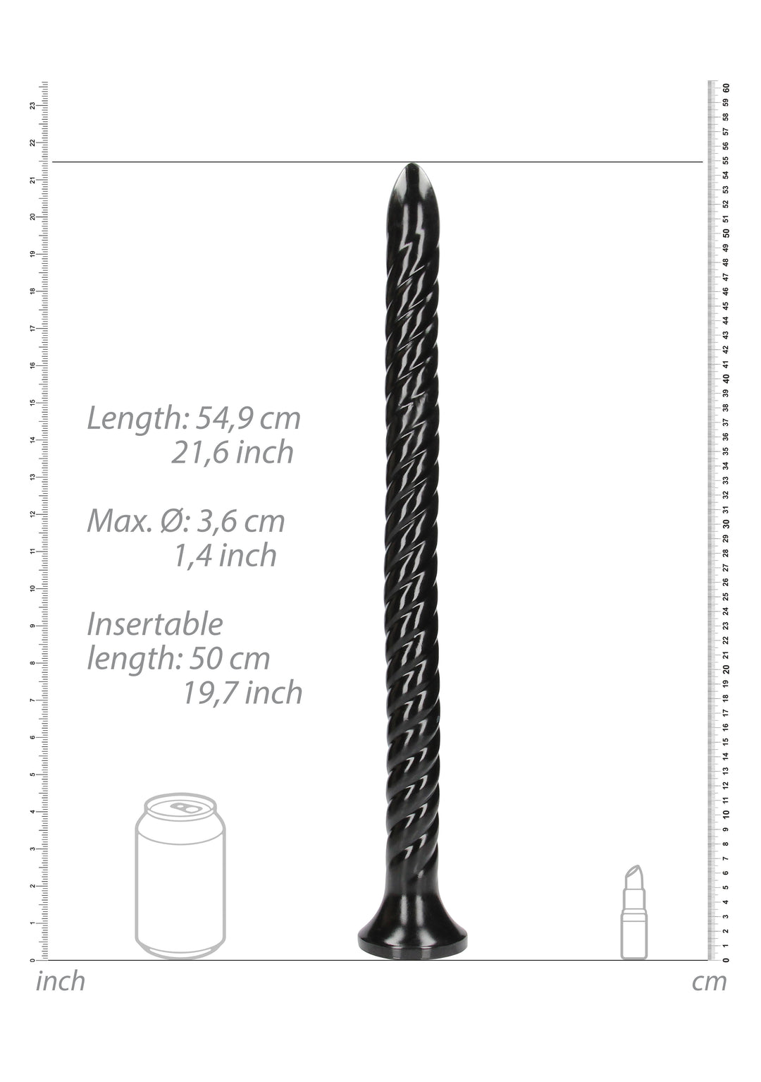 Ouch! - Analschlange "Wirbel" 50 cm schwarz