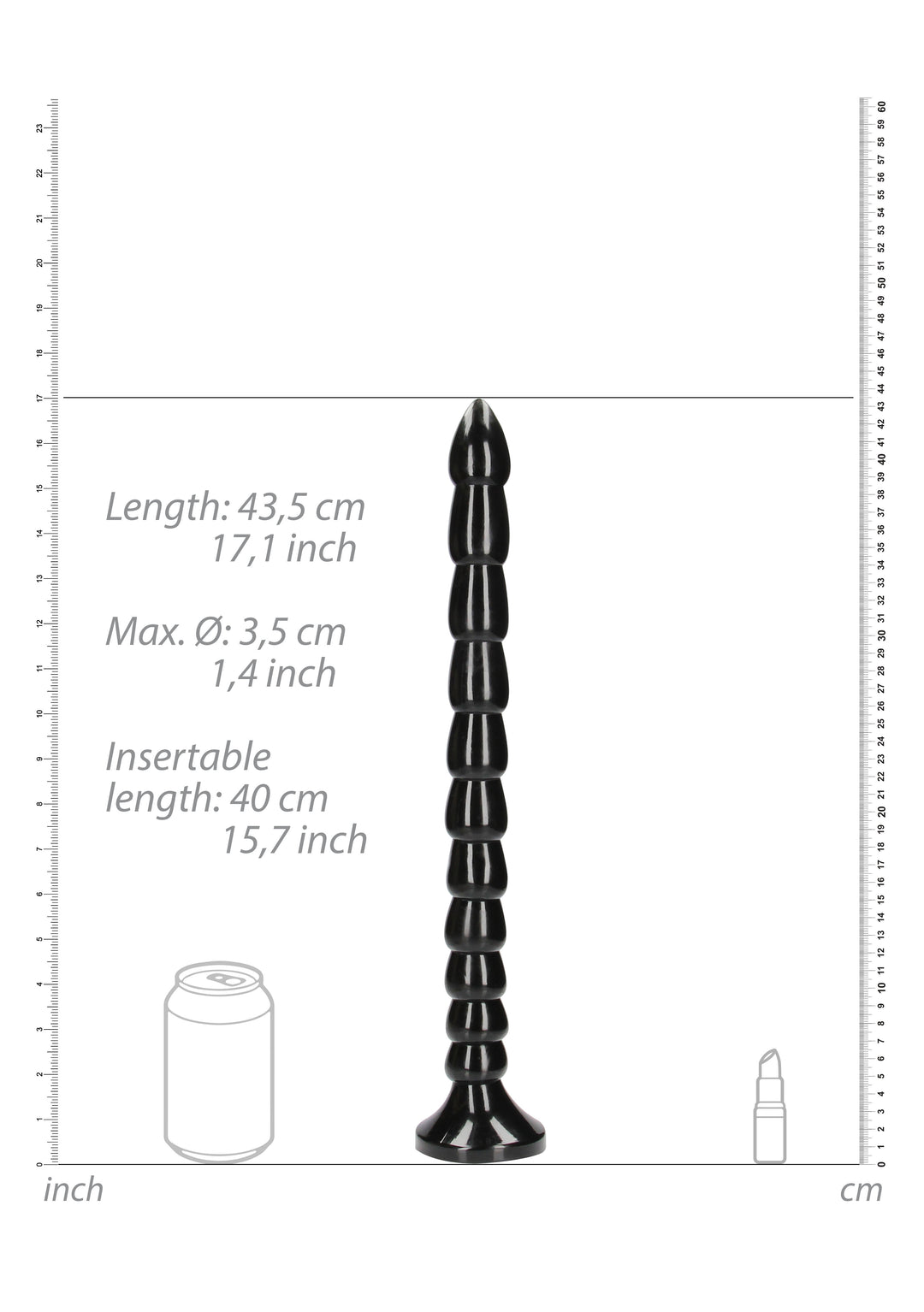 Ouch! - Analschlange "Stapel" 40 cm schwarz