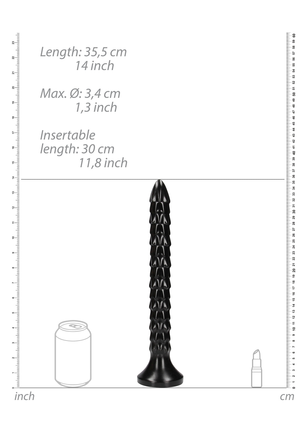 Ouch! - Analschlange "Schuppen" 30 cm schwarz