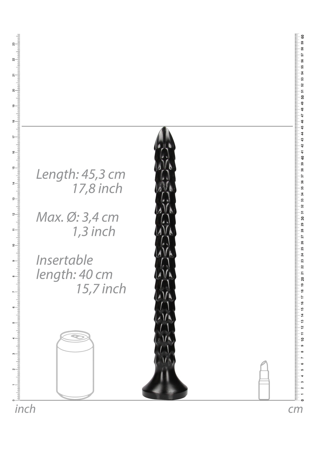 Ouch! - Analschlange "Schuppen" 40 cm schwarz