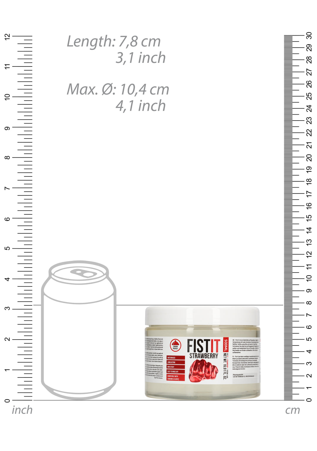 FistIt - Extra Thick Erdbeere Gleitgel 500ml Tiegel