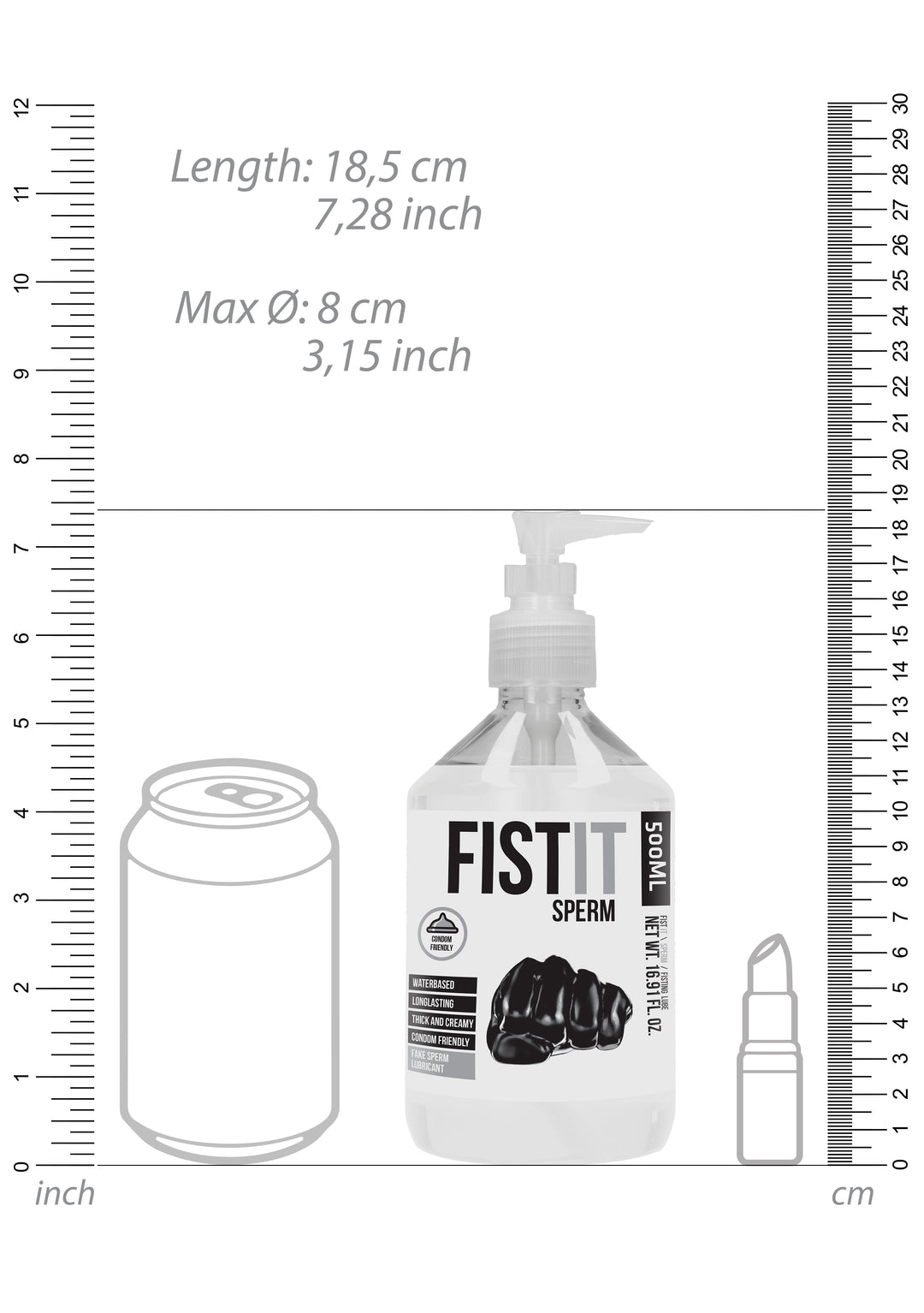 FistIt - Sperm Gleitgel 500ml Pumpflasche