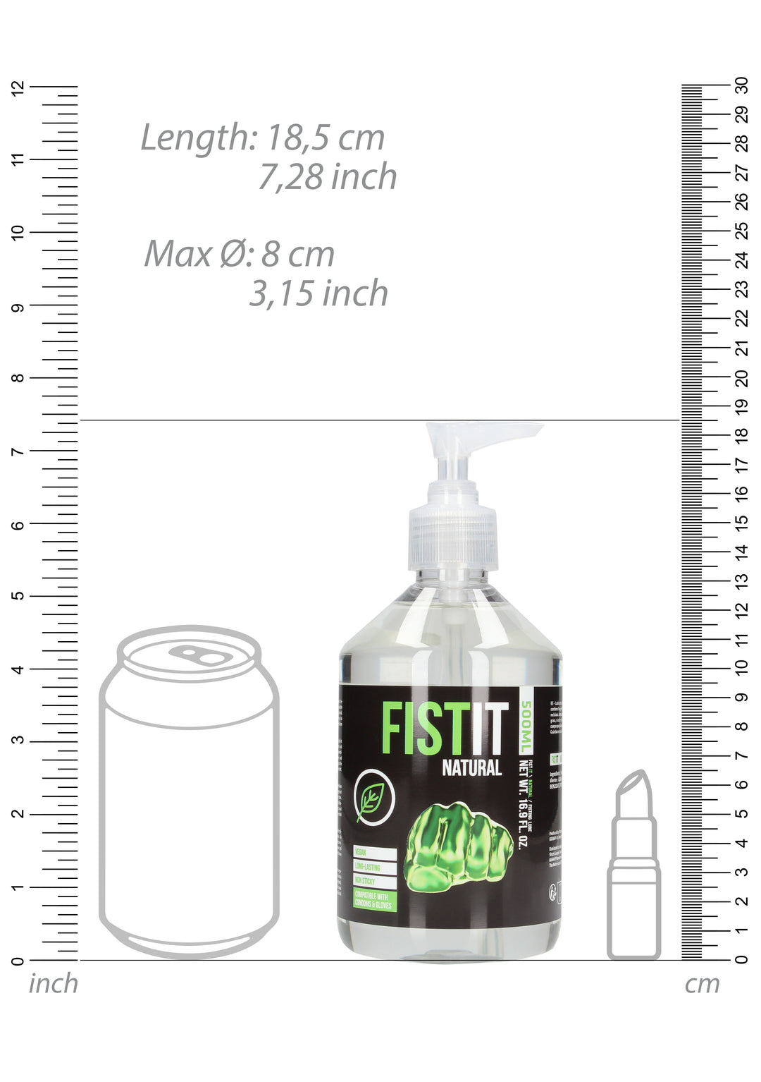 FistIt - Natural veganes Gleitgel 500ml Pumpflasche