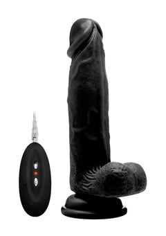 RealRock - vibrierender Dildo mit Hodensack 20,30cm schwarz