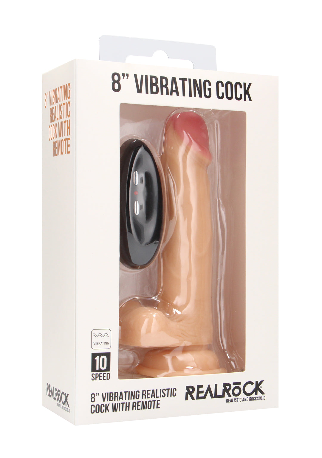 RealRock - vibrierender Dildo mit Hodensack 20,30cm haut