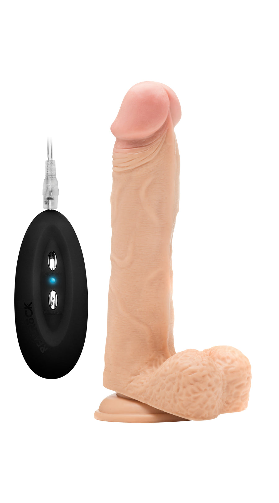 RealRock - vibrierender Dildo mit Hodensack 22,80 cm Haut