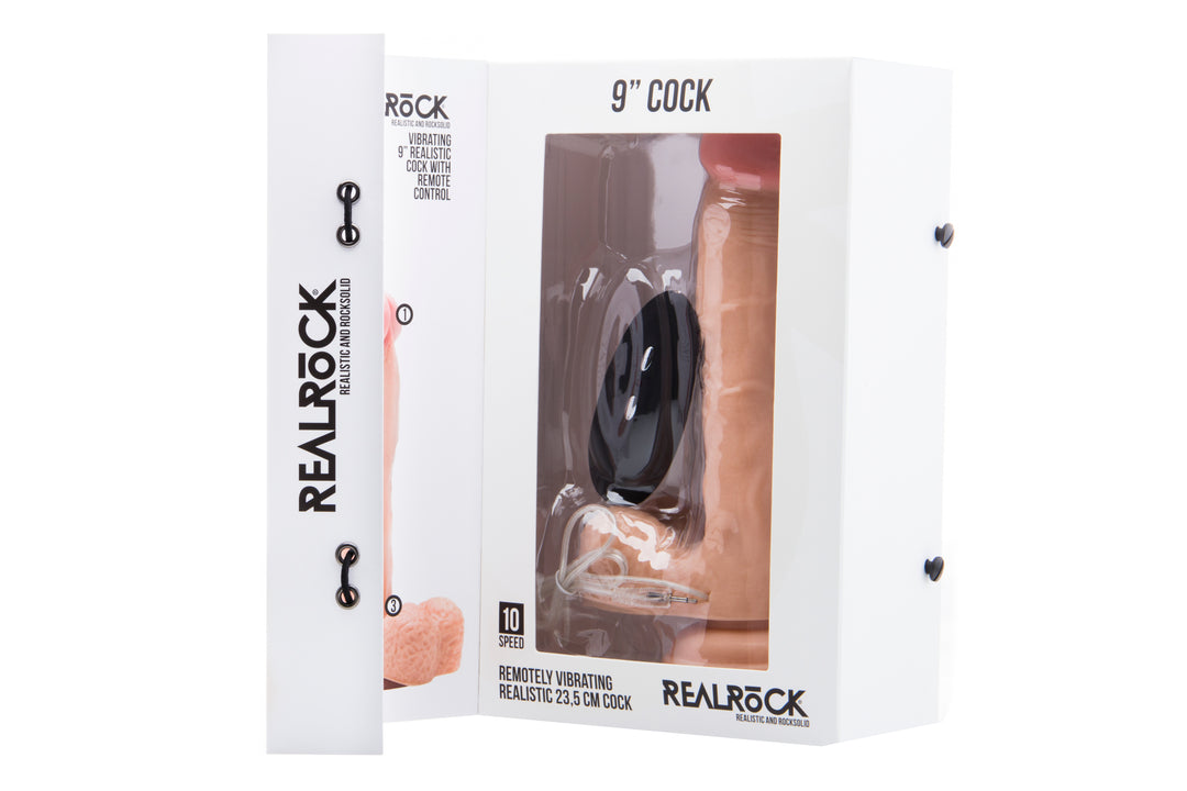 RealRock - vibrierender Dildo mit Hodensack 22,80cm haut