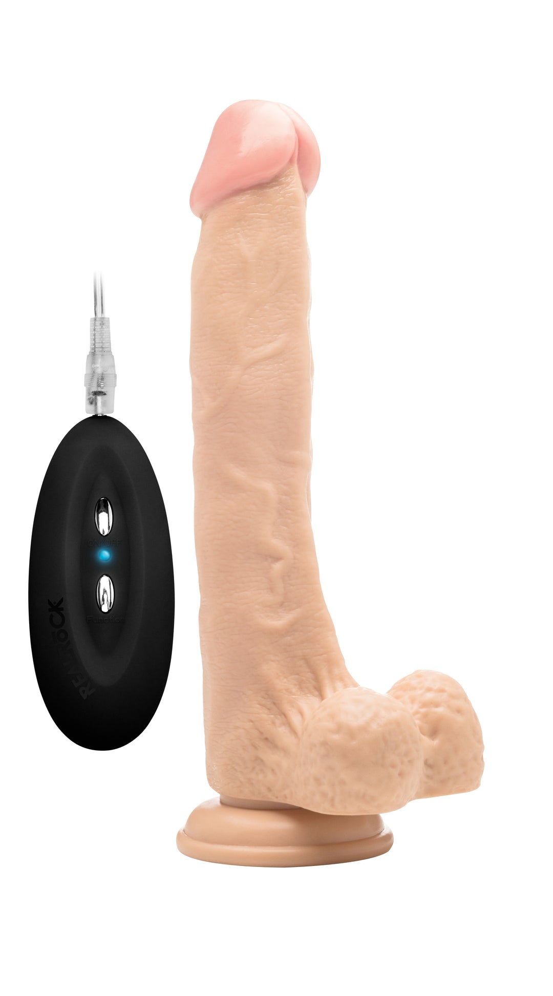 RealRock - vibrierender Dildo mit Hodensack 25,40cm haut