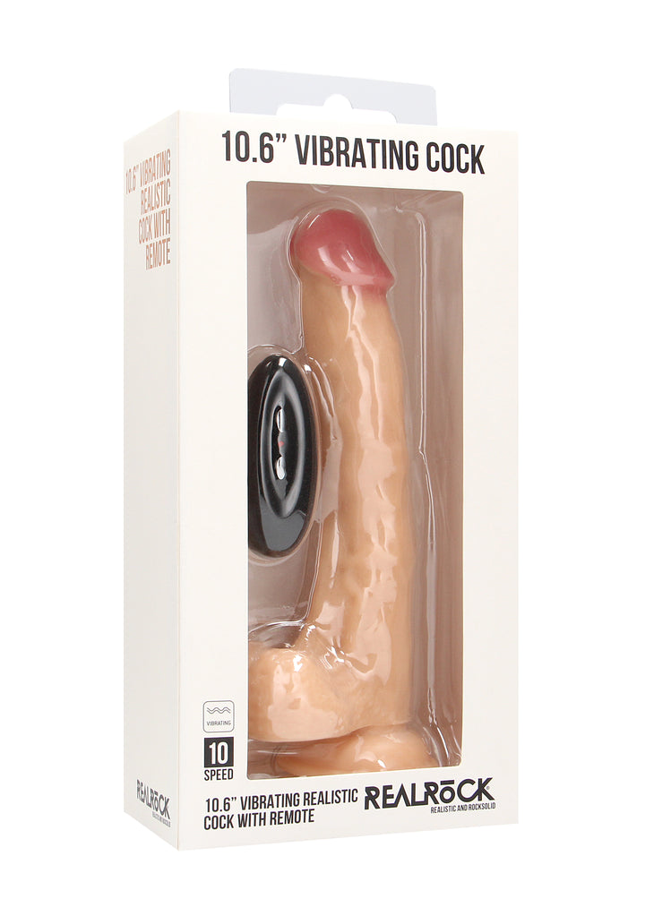 RealRock - vibrierender Dildo mit Hodensack 25,40cm haut