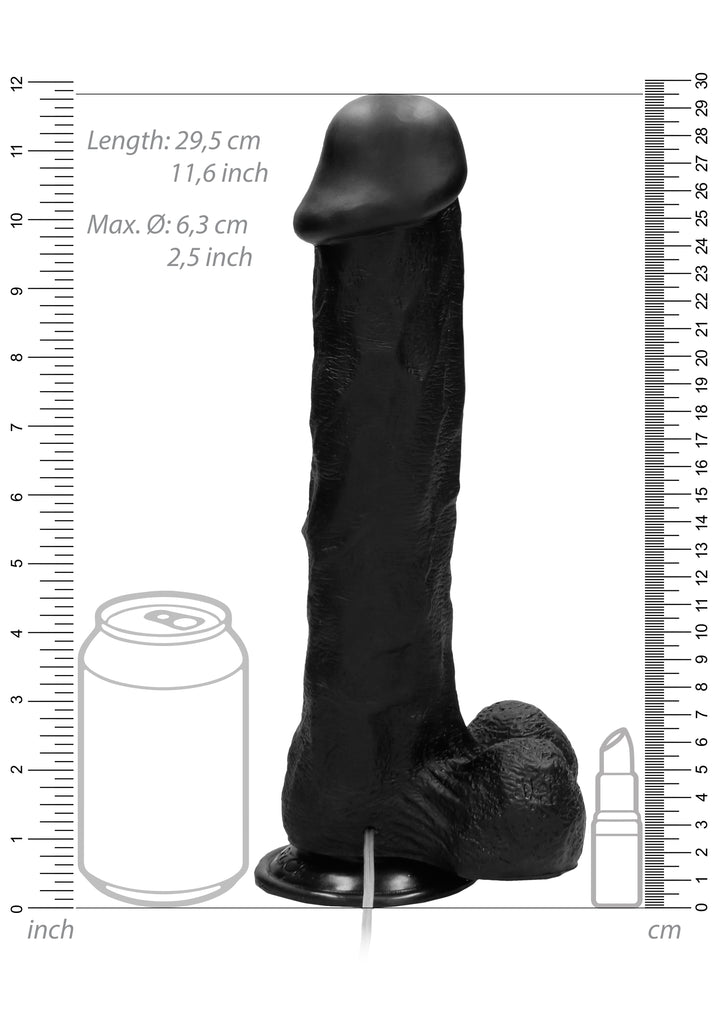 RealRock - vibrierender Dildo mit Hodensack 29,50cm schwarz