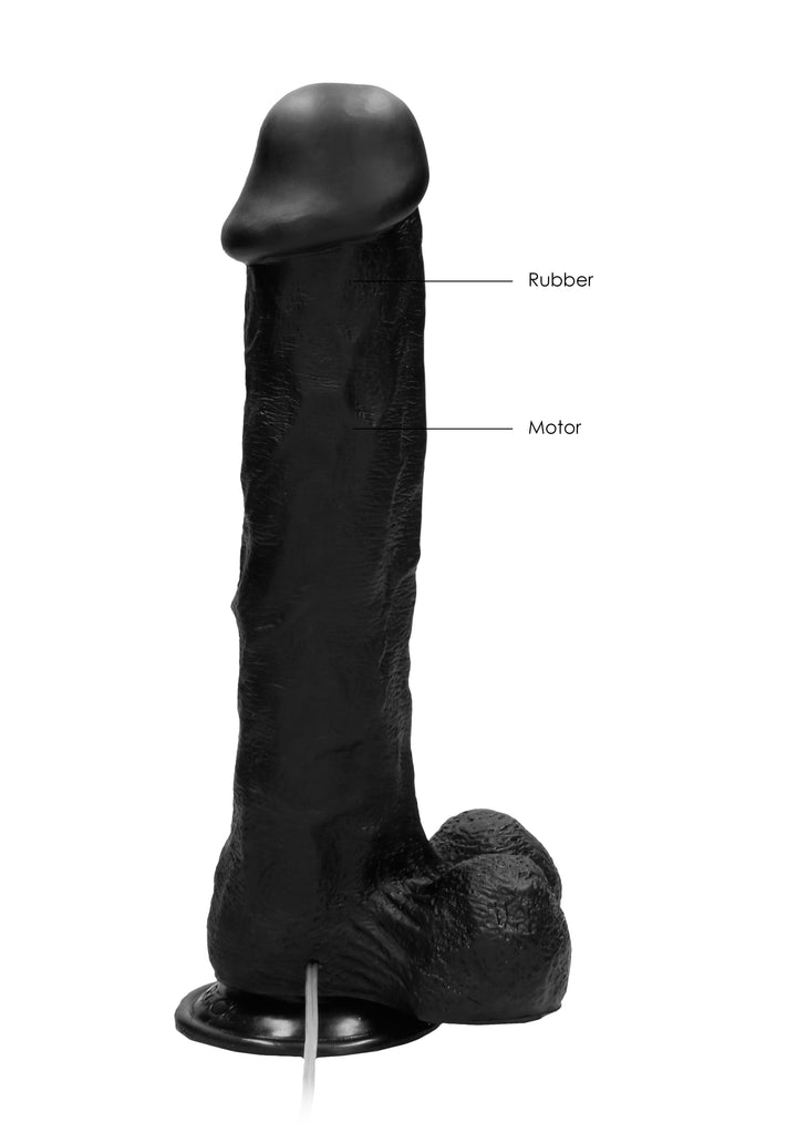 RealRock - vibrierender Dildo mit Hodensack 29,50cm schwarz