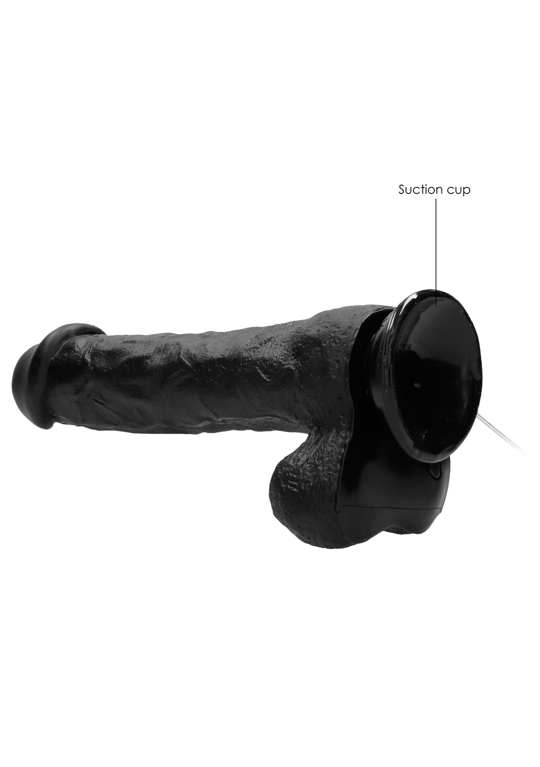 RealRock - vibrierender Dildo mit Hodensack 29,50cm schwarz