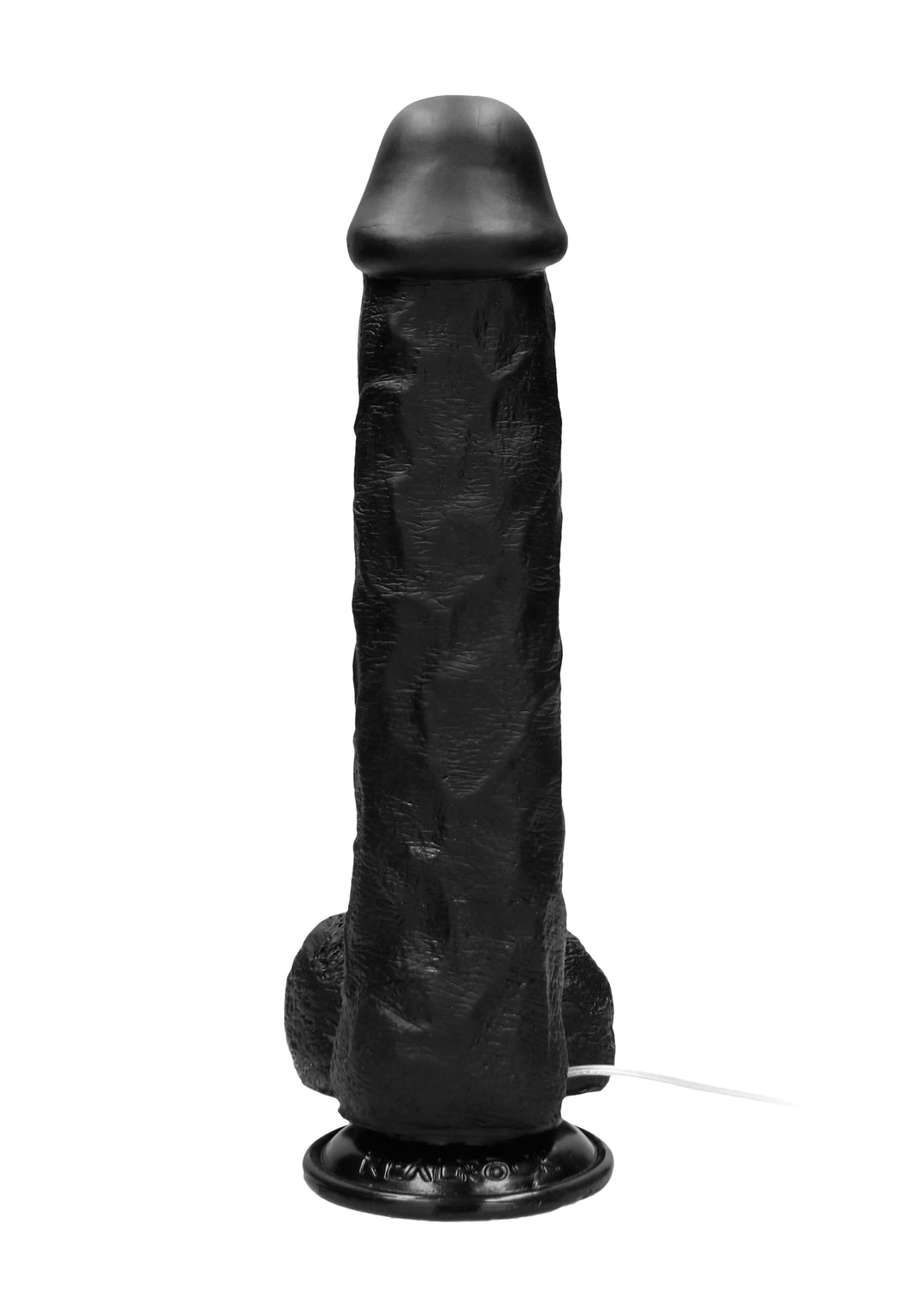 RealRock - vibrierender Dildo mit Hodensack 29,50cm schwarz