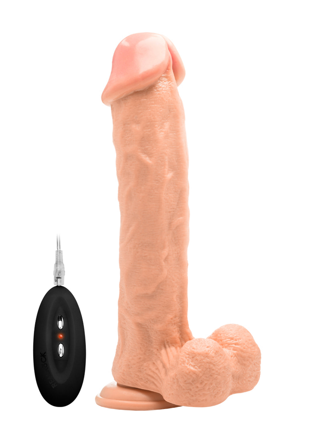 RealRock - vibrierender Dildo mit Hodensack 29,50cm haut