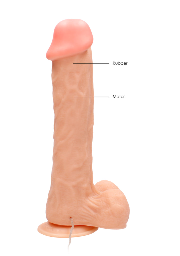 RealRock - vibrierender Dildo mit Hodensack 29,50cm haut