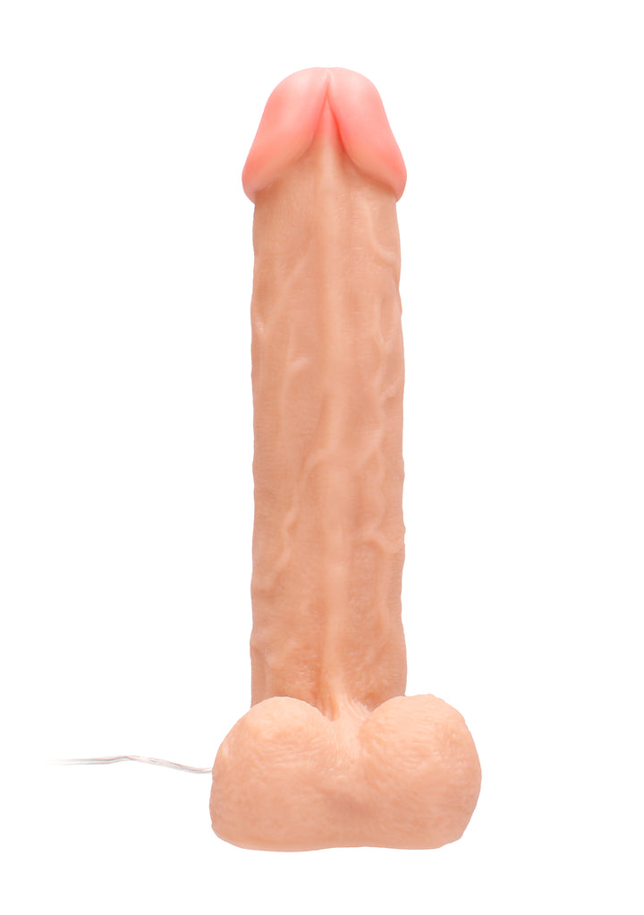 RealRock - vibrierender Dildo mit Hodensack 29,50cm haut