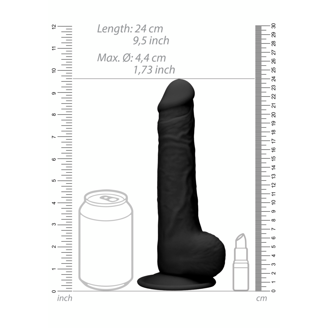 Dildo aus Silikon 24cm schwarz