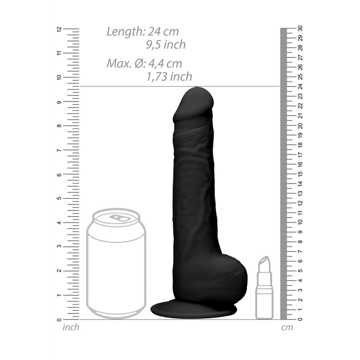 Dildo aus Silikon 24cm schwarz