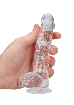 RealRock Dildo 15cm Klar mit Hodensack - Crystal Clear Einsteiger