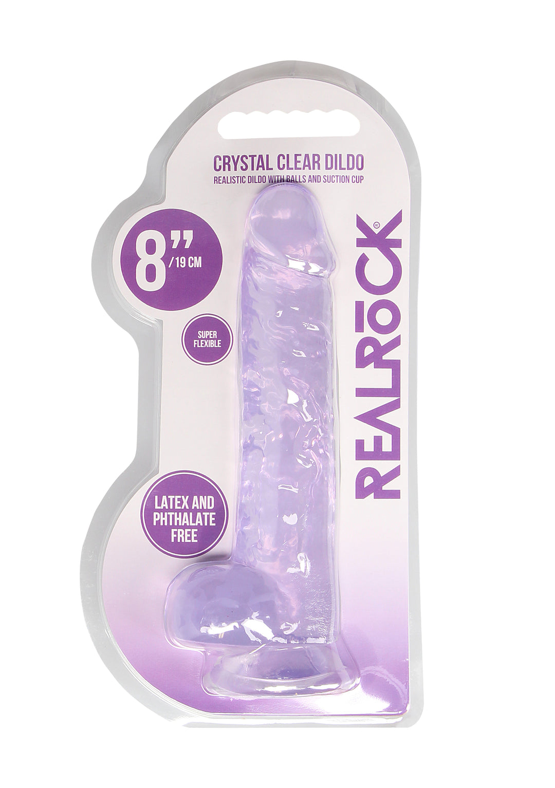 RealRock - Dildo 21 cm mit Hodensack lila