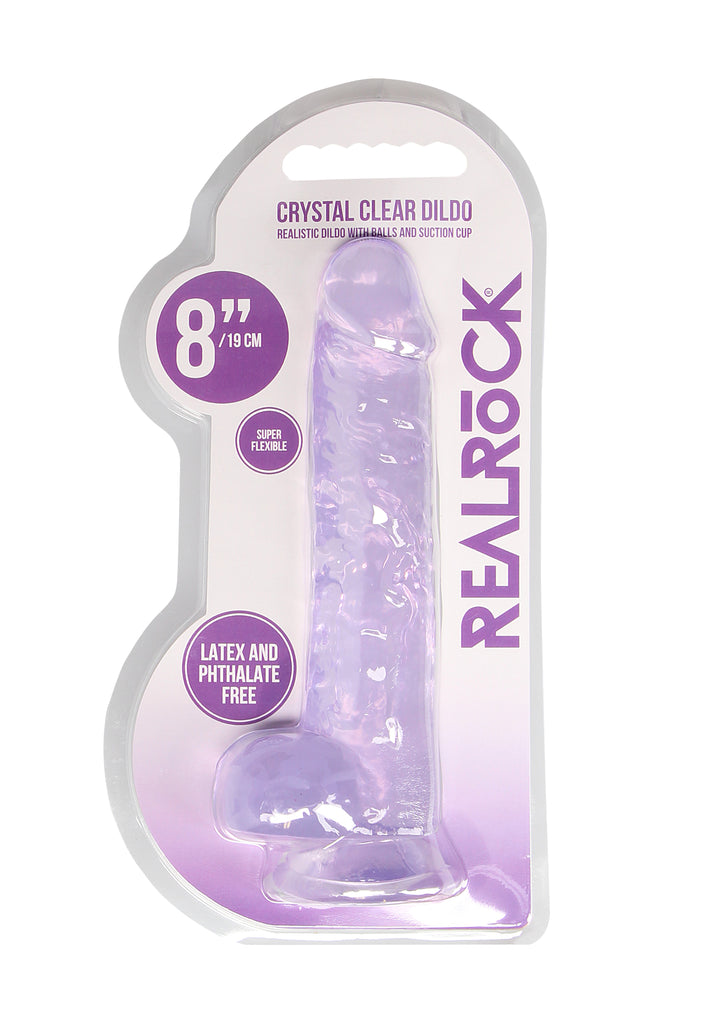 RealRock - Dildo 21 cm mit Hodensack lila