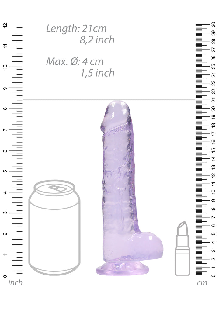 RealRock - Dildo 21 cm mit Hodensack lila