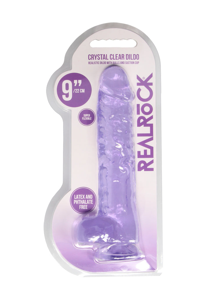 RealRock - Dildo 23 cm mit Hodensack lila