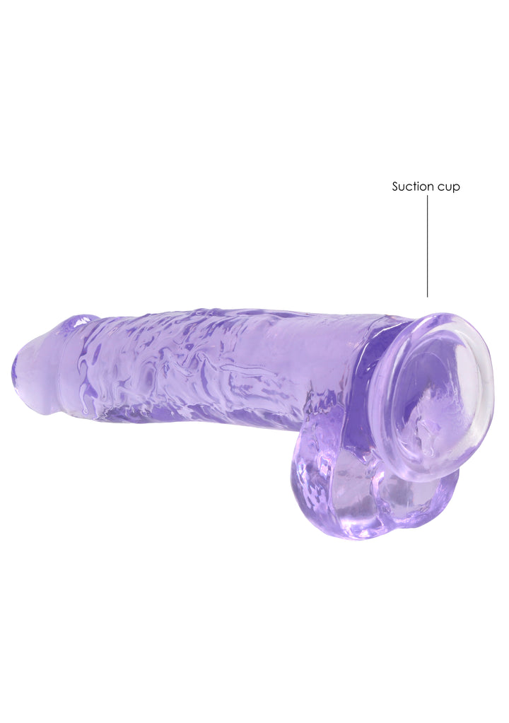 RealRock - Dildo 23 cm mit Hodensack lila