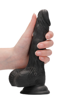 RealRock - Dong mit Hoden 19,00 cm schwarz