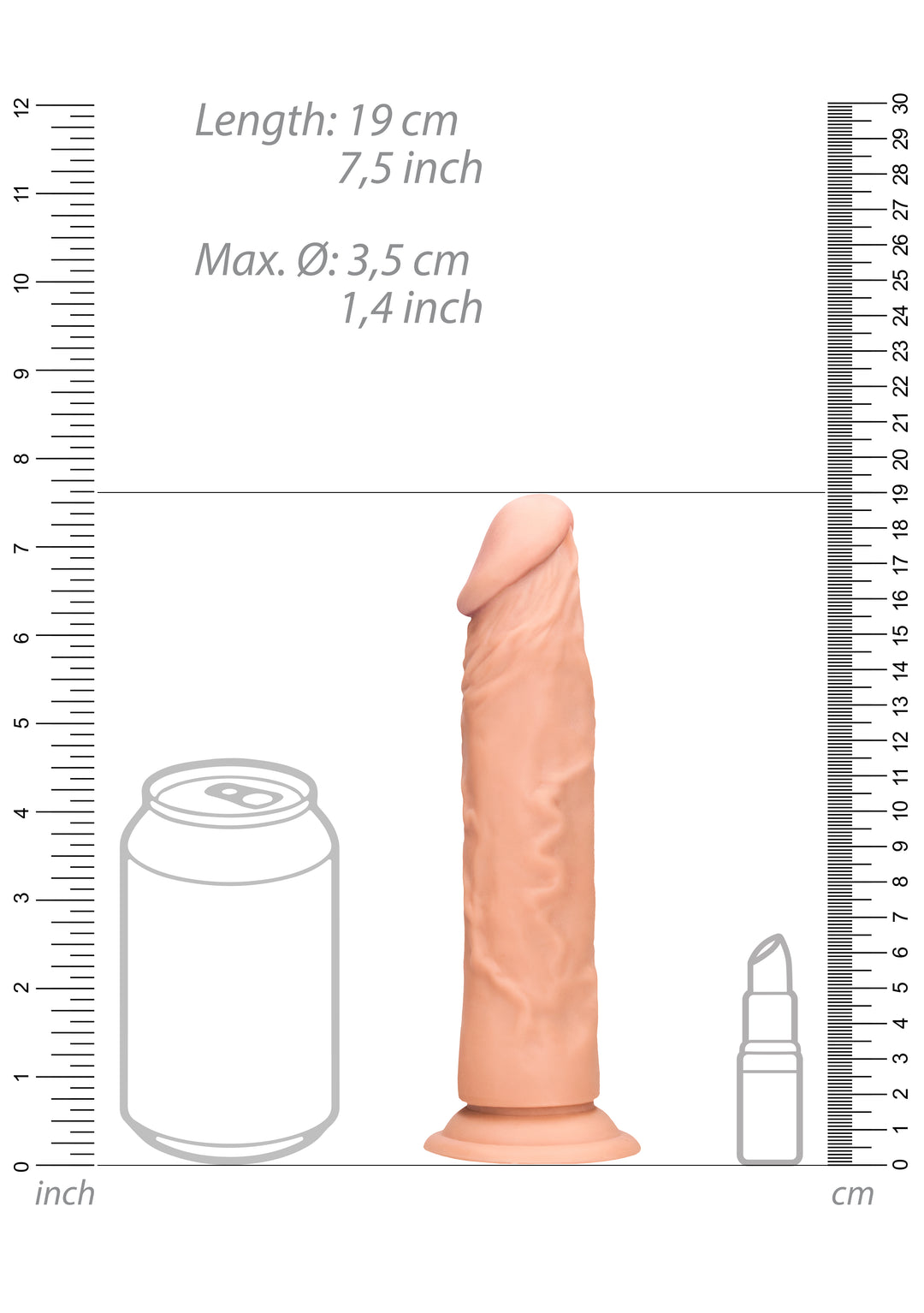 RealRock - Dong ohne Hoden 17,00cm haut