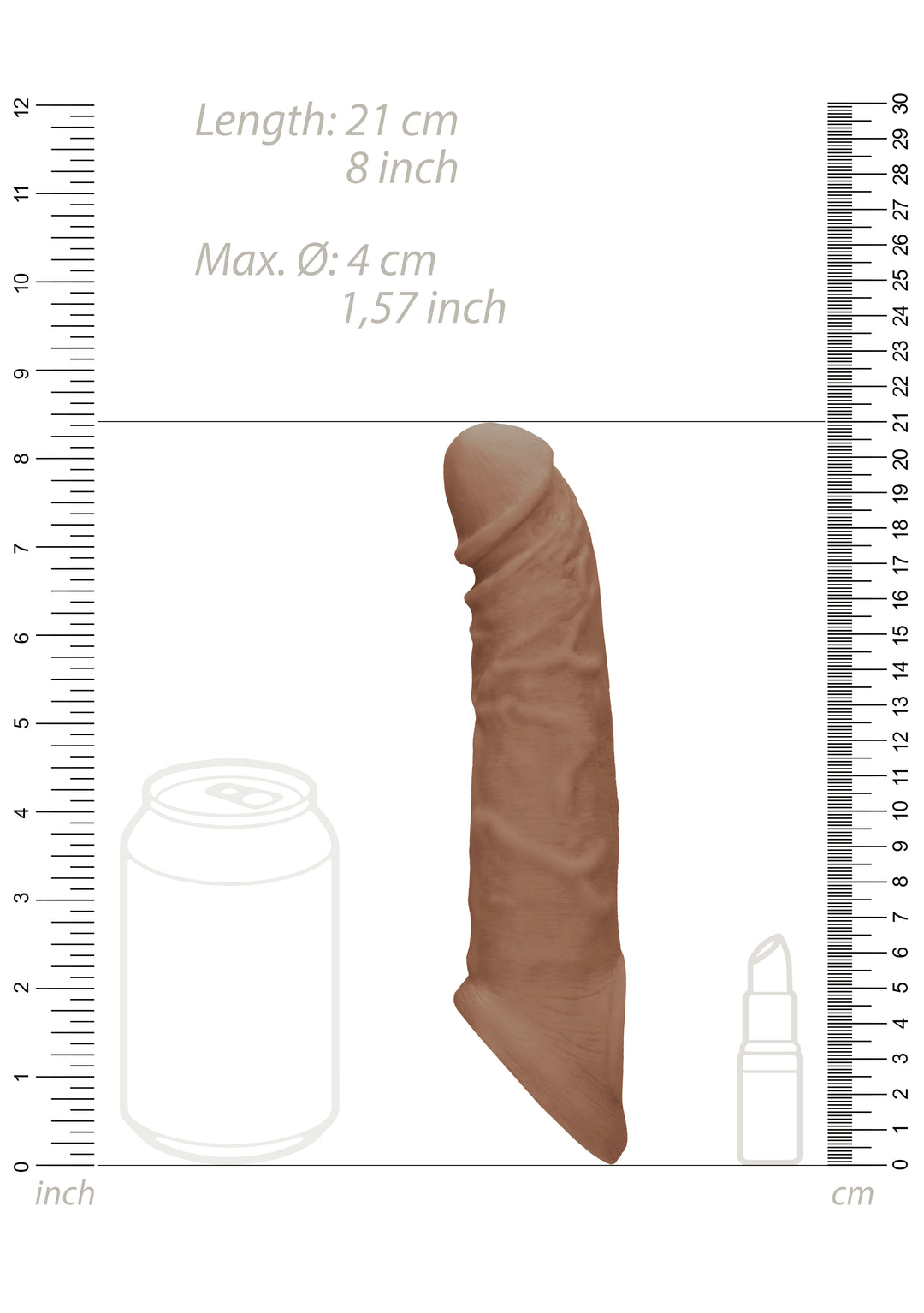 RealRock - Penis Sleeve 21,00cm braun