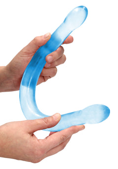 RealRock Doppeldildo 42cm Blau - Crystal Clear für Paare