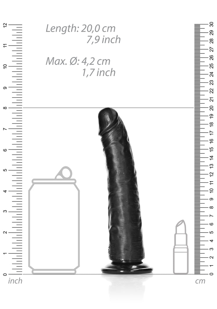 RealRock - Dildo gekrümmt Ultra Realistic Skin 18,00cm schwarz