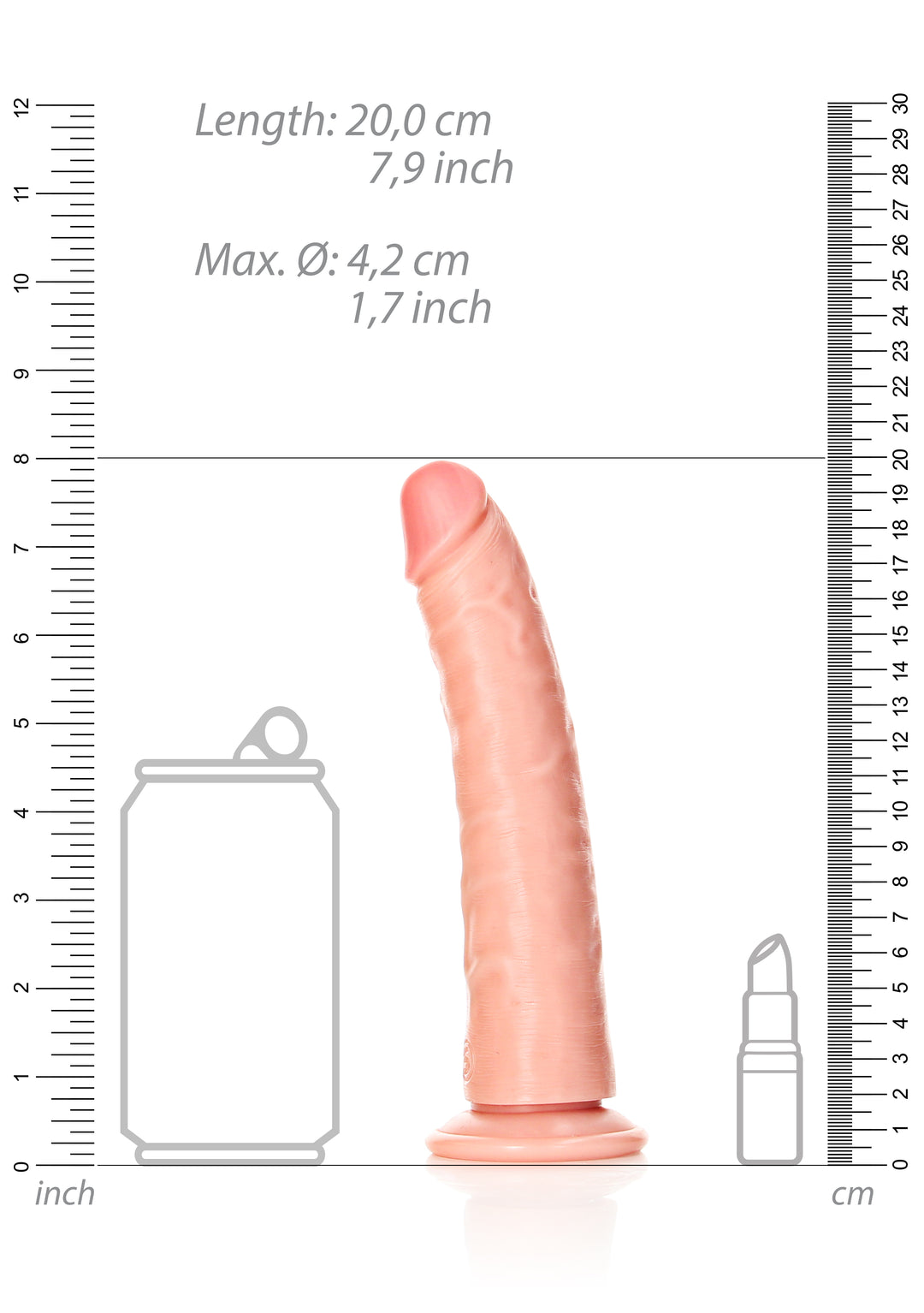 RealRock - Dildo gekrümmt Ultra Realistic Skin 18,00cm haut