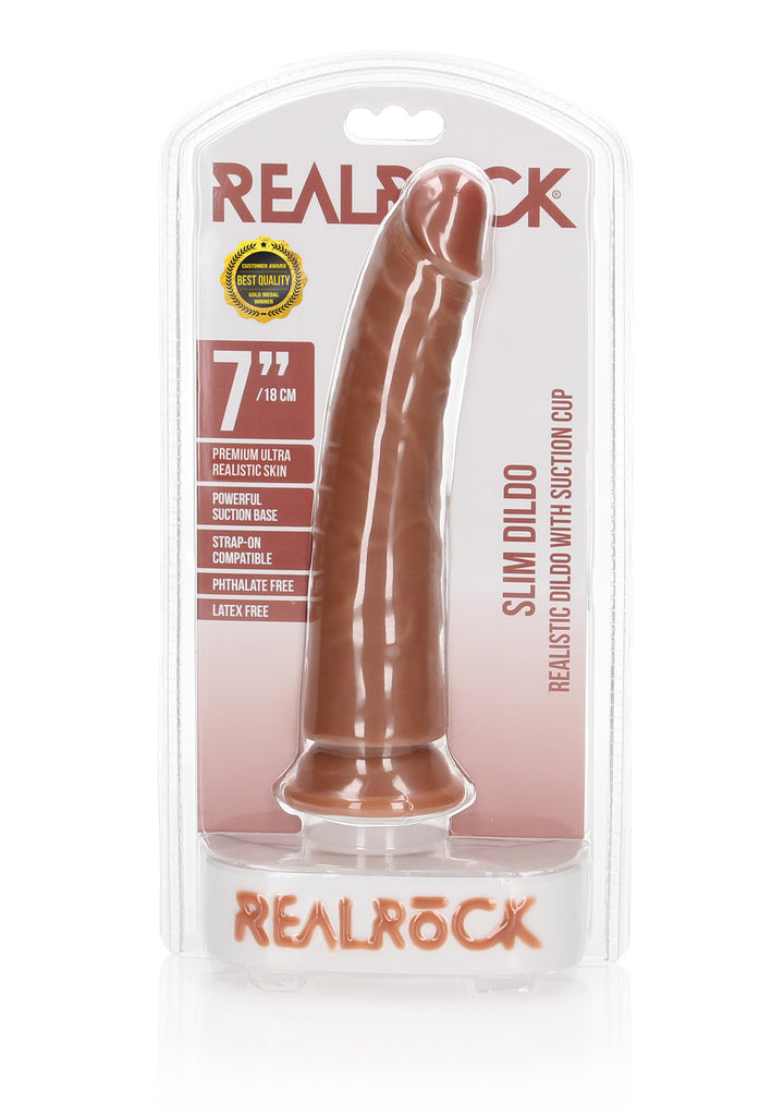 RealRock - Dildo gekrümmt Ultra Realistic Skin 18,00cm braun