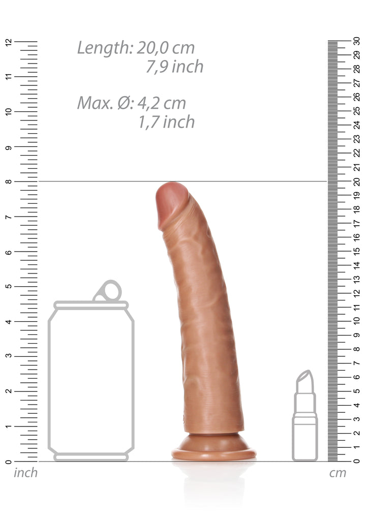 RealRock - Dildo gekrümmt Ultra Realistic Skin 18,00cm braun